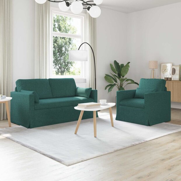 Bankstel 2 pcs Donkergroen 158 x 78 x 80 cm Stof 1
