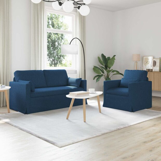 Bankstel 2 pcs Blauw 158 x 78 x 80 cm Stof 1