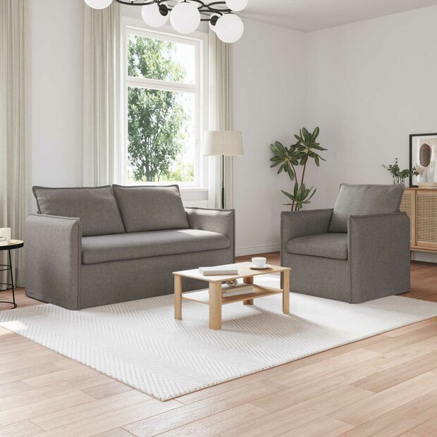 Bankstel 2 pcs Taupe 196 x 82 x 85 cm Stof 1