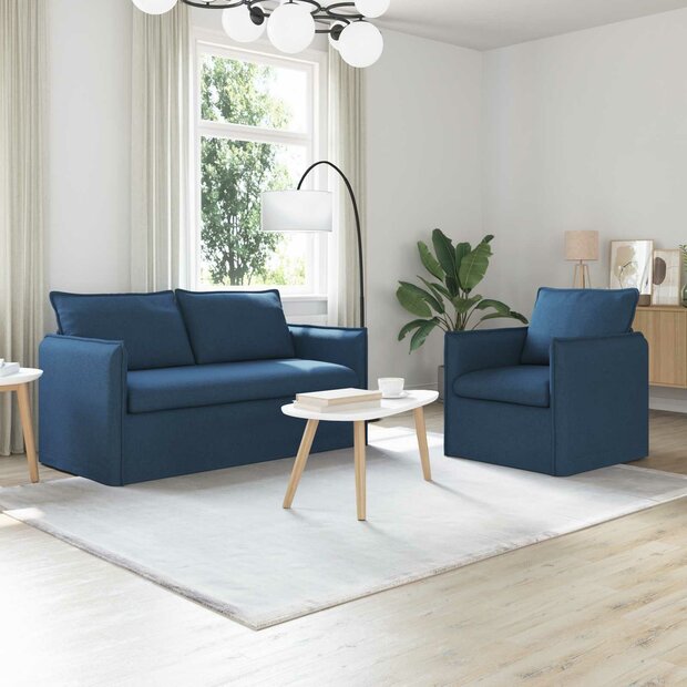 Bankstel 2 pcs Blauw 196 x 82 x 85 cm Stof 1