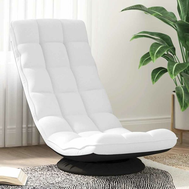 Vloerstoel draaibaar 70x51x79 cm stof wit 1