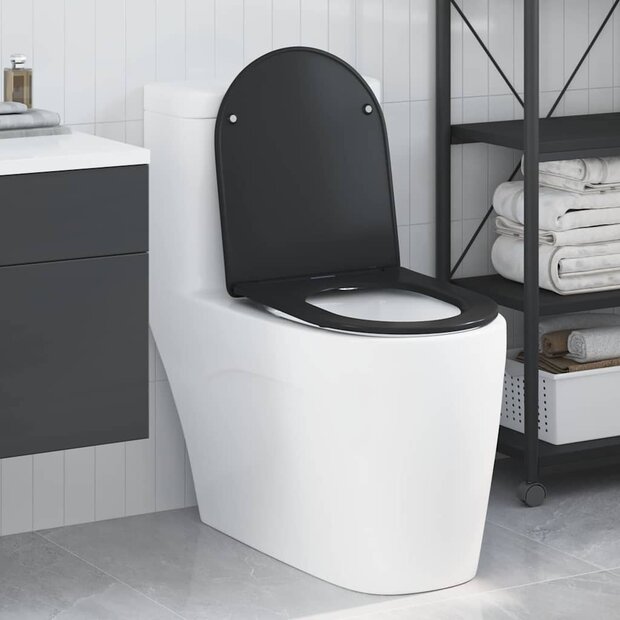 Toiletzitting Zwart 47 x 36 x 3,4 cm Duroplast 1
