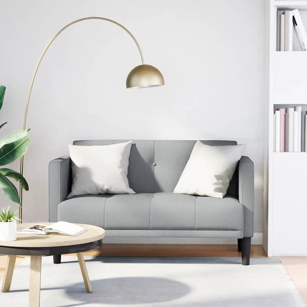 Loveseat Bank Lichtgrijs 111 cm Stof 1