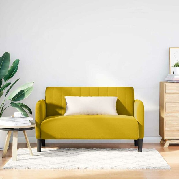 Loveseat bank 109 cm fluweel geel 1