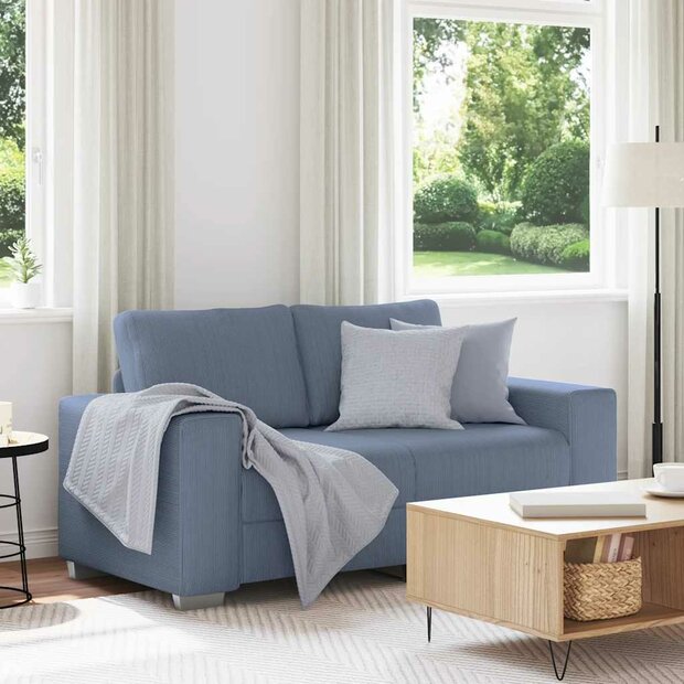 Loveseat Sofa Blauw 160x77x82 cm Corduroy Stof 1