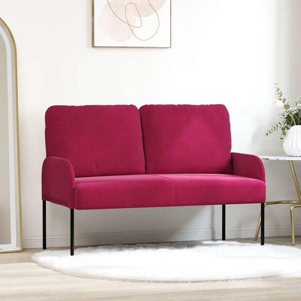 Banken met kussen 110cm Wijnrood Multiplex 1