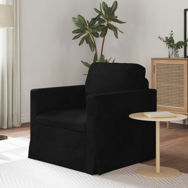 Bank Zwart 78 x 78 x 80 cm Fluweel 1