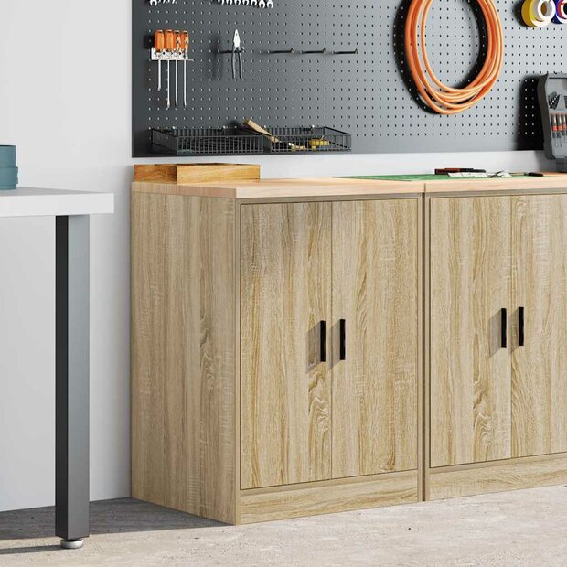 Garagekast 60x51x85 cm massief grenenhout sonoma eikenkleurig 1