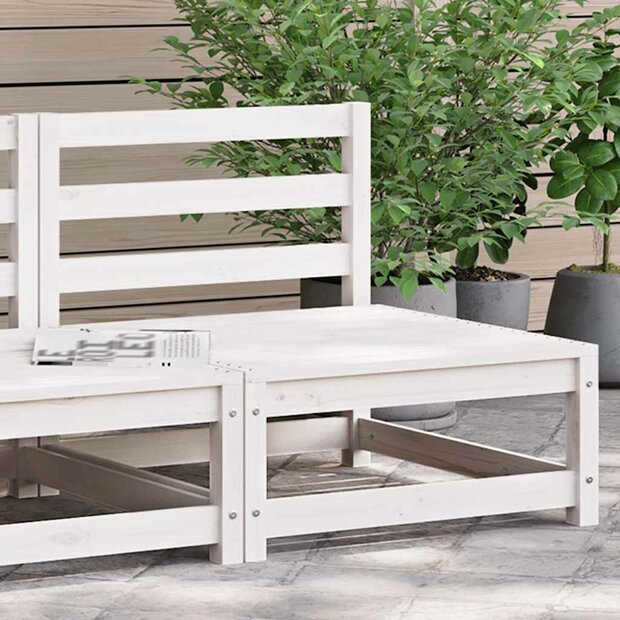 Tuinbank zonder armleuningen 70x70x67 cm massief grenenhout wit 1