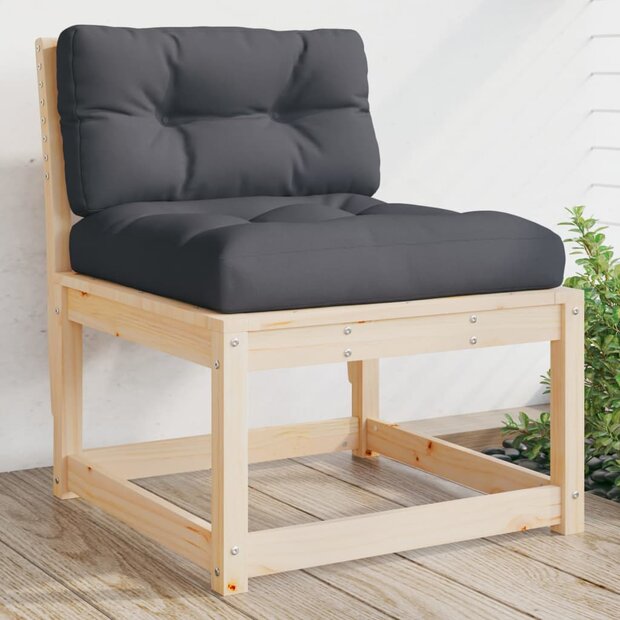 Tuinbank met kussens massief grenenhout 1