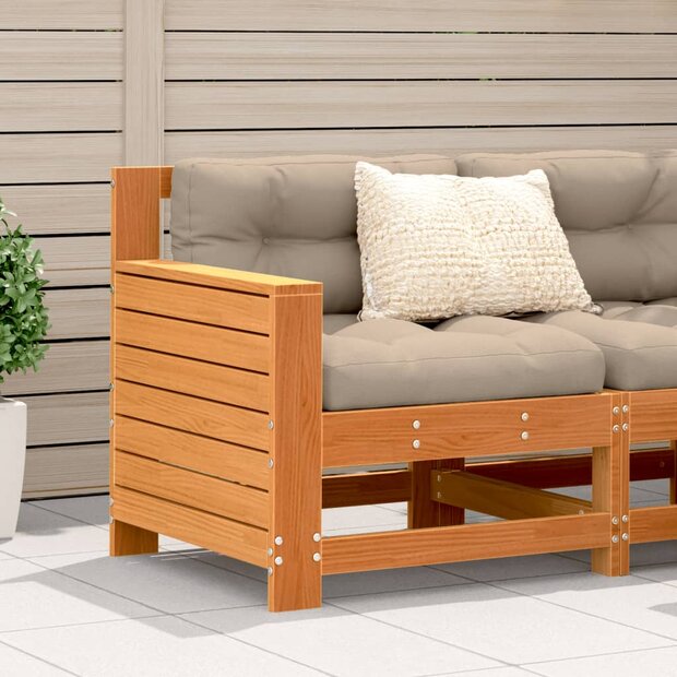 Tuinbank met armleuning 69x62x70,5 cm grenenhout wasbruin 1