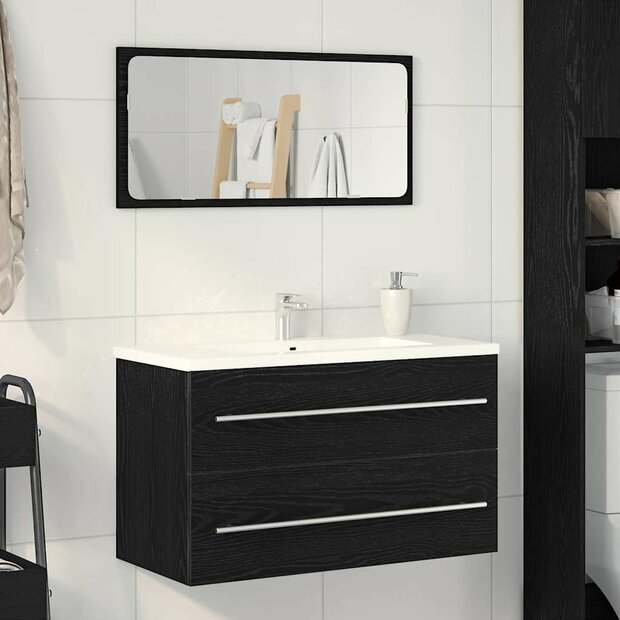 Wastafelkast Zwart Eiken 80x38,5x48 cm Engineered Wood 1
