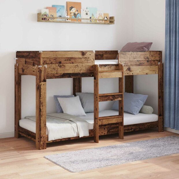 Stapelbed voor Kinderen Oudhout 75 x 190 cm Bewerkt hout 1