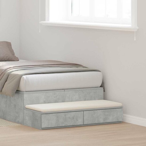 Bedlades met lade Beton Grijs 100 x 36,5 x 16,5 cm Bewerkt hout 1