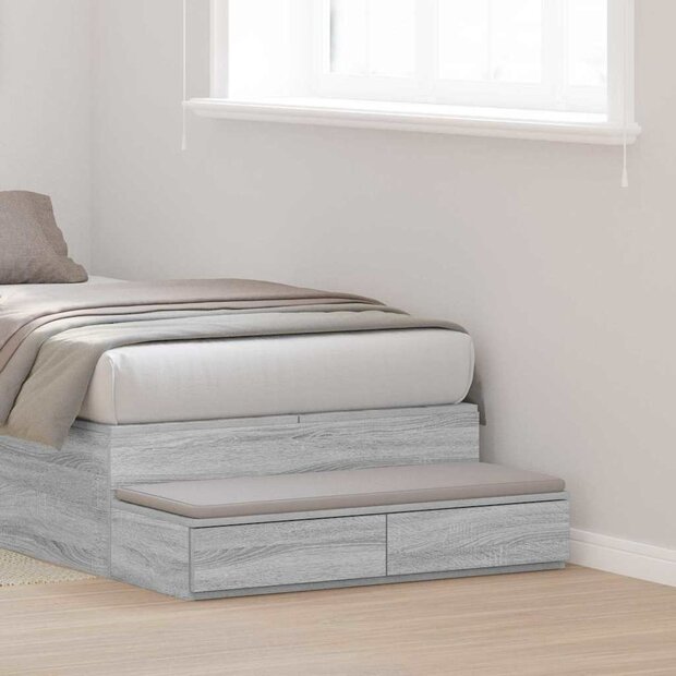 Bedlades met lade Grijs Sonoma 90 x 36,5 x 16,5 cm Bewerkt hout 1
