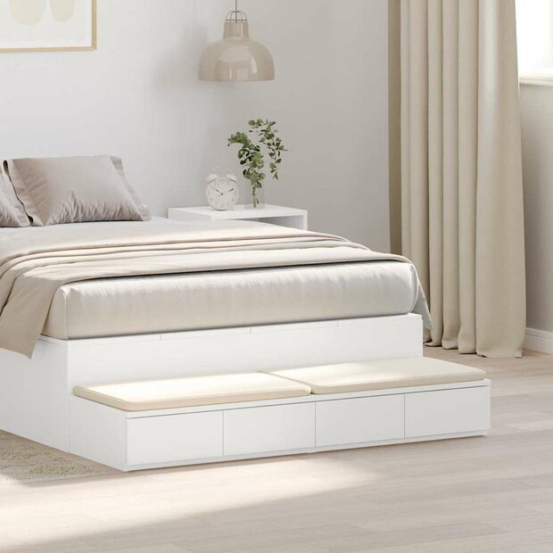 Bedlades met lade Wit 120 x 36,5 x 16,5 cm Bewerkt hout 1