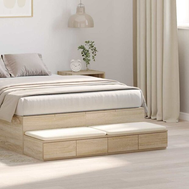 Bedlades Sonoma Eiken 120 x 36,5 x 16,5 cm Bewerkt hout 1