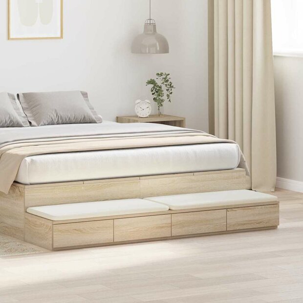 Bedlades Sonoma Eiken 140 x 36,5 x 16,5 cm Bewerkt hout 1