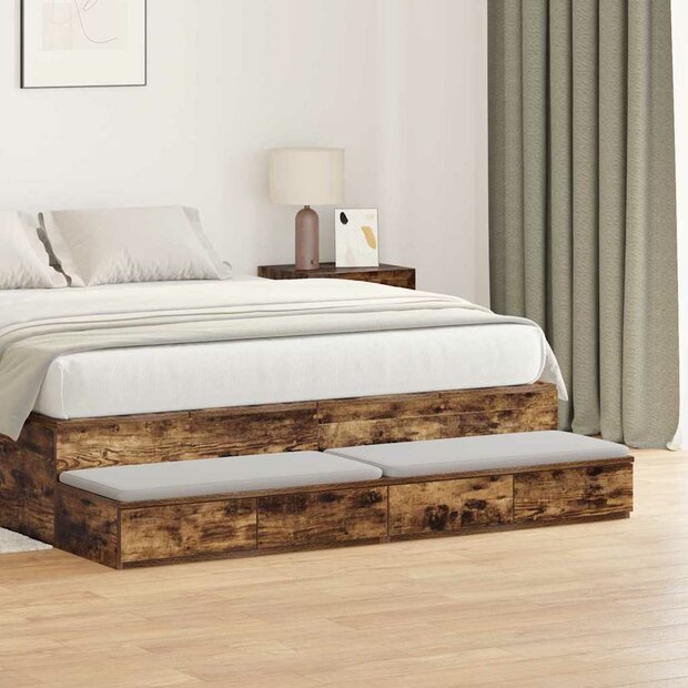 Bedlades Gerookt eiken 160 x 36,5 x 16,5 cm Bewerkt hout 1