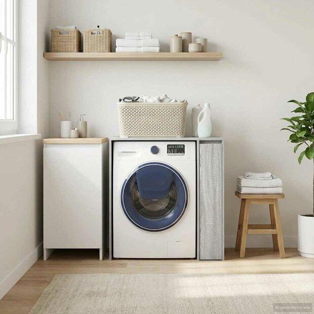 Wasmachinekast Grijs Sonoma 87 x 60 x 89 cm Bewerkt hout 1