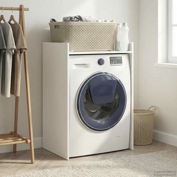 Wasmachinekast met opslag Wit 67,5 x 48 x 97 cm Bewerkt hout 1