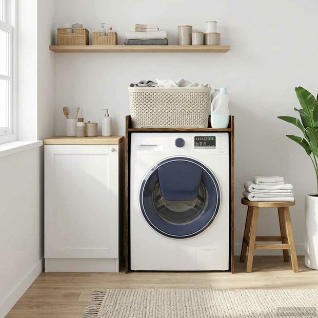 Wasmachinekast Gerookt eiken 67,5 x 48 x 97 cm Bewerkt hout 1