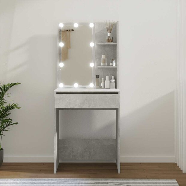 Kaptafel met LED-verlichting 60x40x140 cm betongrijs 1