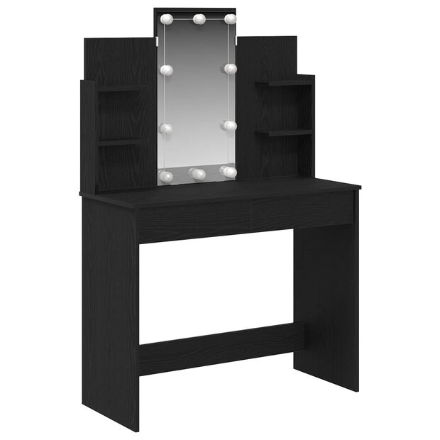 Kaptafel met lade Zwart Eiken 96 x 39 x 142 cm Bewerkt hout 1