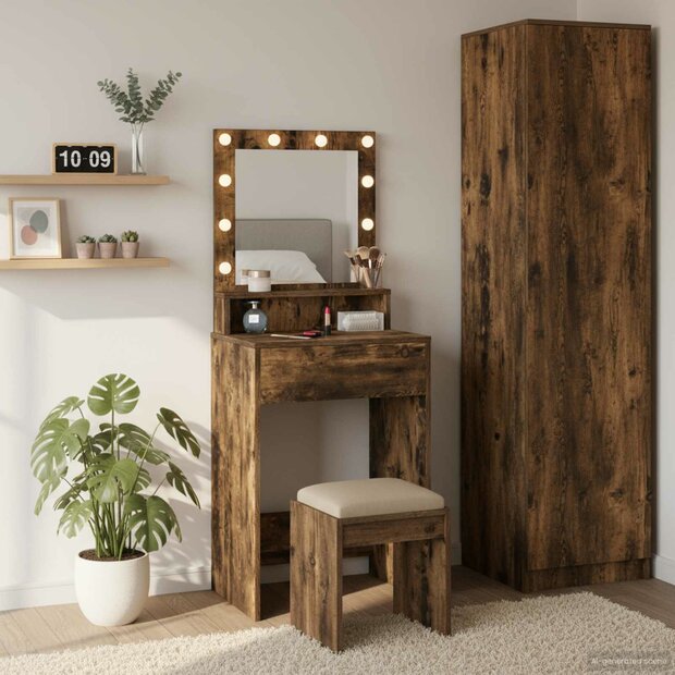 Kaptafel Gerookt eiken 50 x 41 x 135 cm Bewerkt hout 1