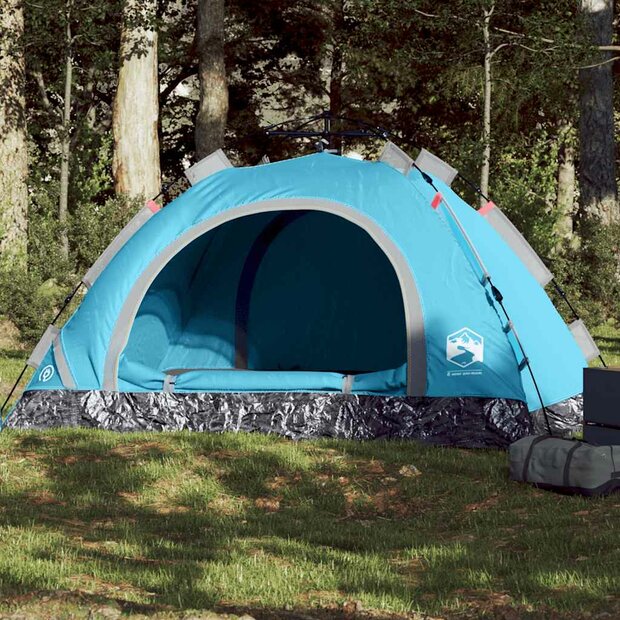 Tent 3-persoons snelontgrendeling blauw 1