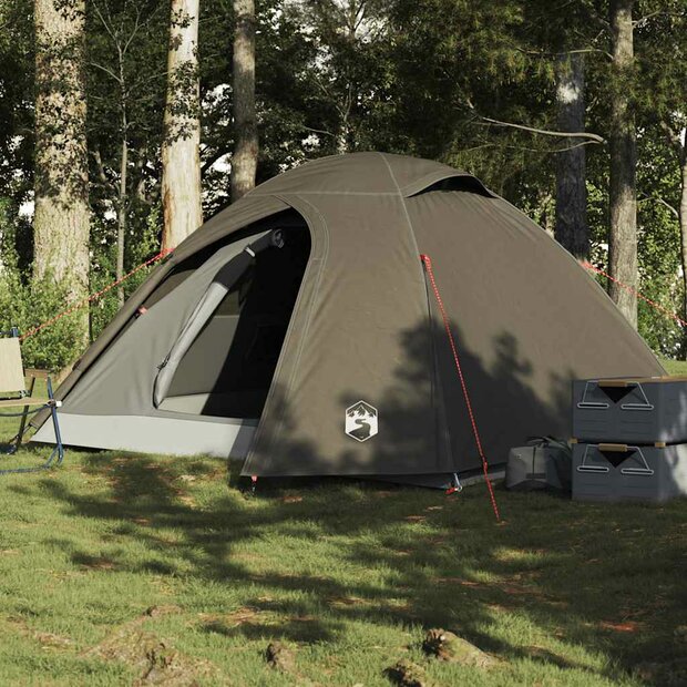 Koepeltent 3-persoons waterdicht bruin 1