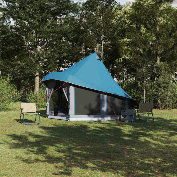 Tipi Tent met dak met opslag Blauw 404 x 370 x 270 cm taft 1