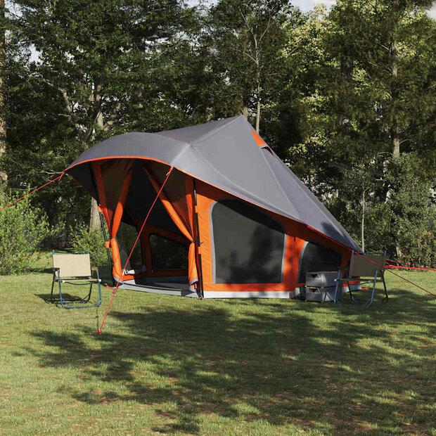 Tipi Tent met dak Grijs en Oranje 508 x 470 x 300 cm taft 1