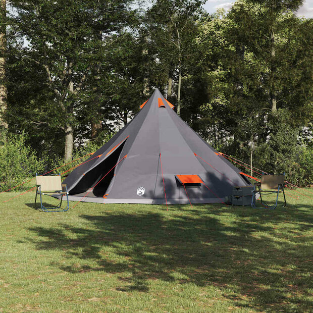 Tipi Tent met dak Grijs en Oranje 560 x 560 x 300 cm taft 1