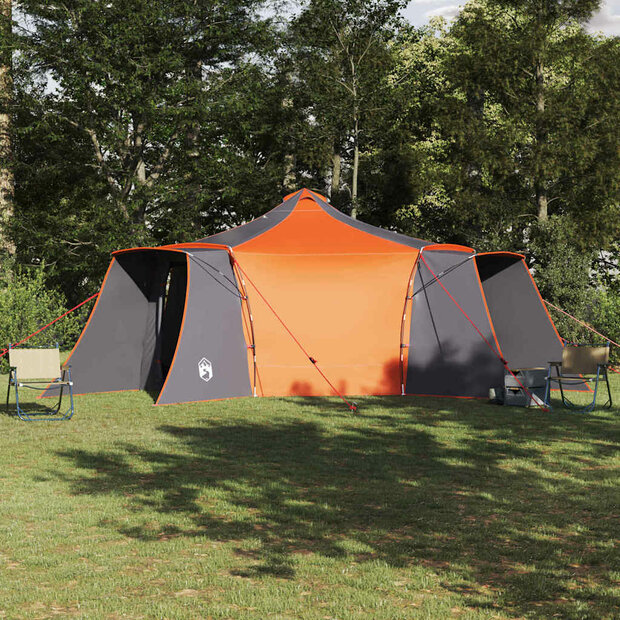 Tipi Tent met dak Grijs en Oranje 492 x 492 x 275 cm taft 1