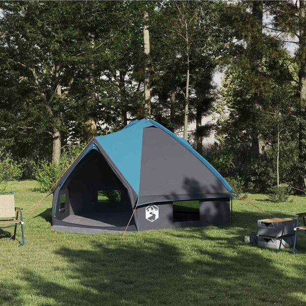 Tipi Tent voor 6 Personen Blauw en Grijs 431 x 366 x 185 cm 1