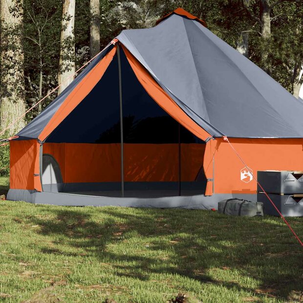 Tipi Tent voor gezin 8-persoons waterdicht grijs en oranje 1