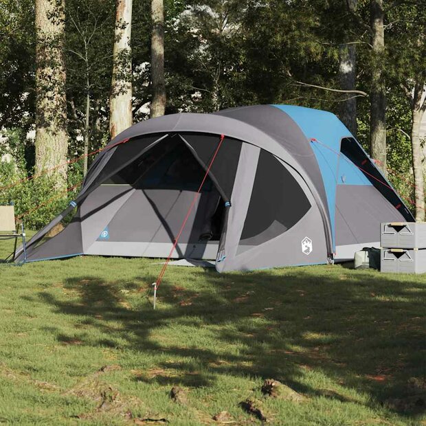 Tunneltent 6-persoons waterdicht blauw 1