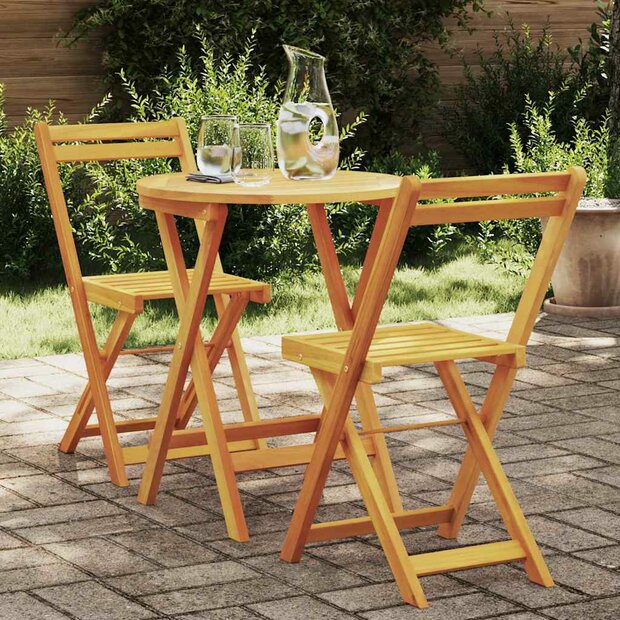 Tuin eettafelset 3 pcs Olie naturel Massief Acaciahout 1