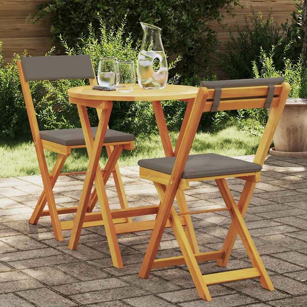 Tuin eettafelset 3 pcs Olie naturel Massief Acaciahout 1