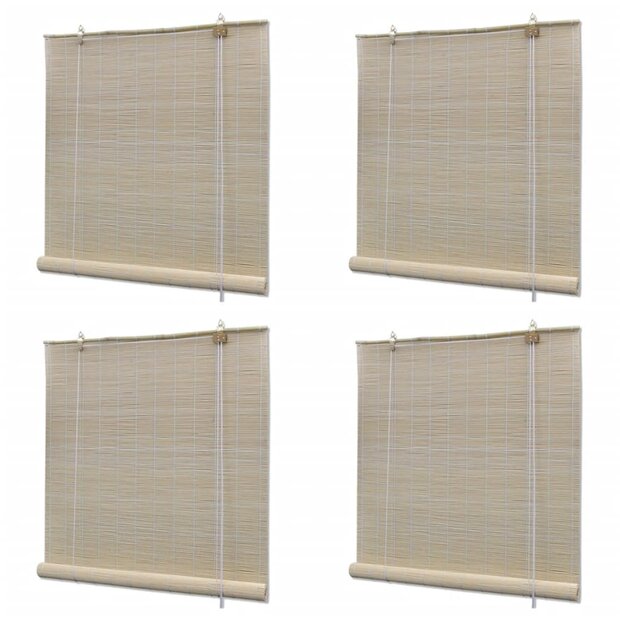 Rolgordijnen 4 st 120x160 cm bamboe natuurlijk 1