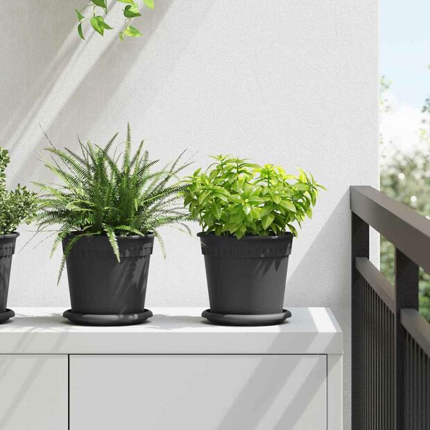Plantenpotten 24 pcs Zwart &Oslash; 17 x 14 cm Kunststof 1