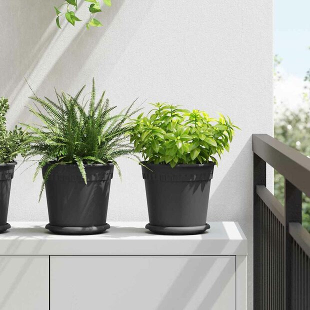 Plantenpotten 24 pcs Zwart &Oslash; 19 x 16 cm Kunststof 1