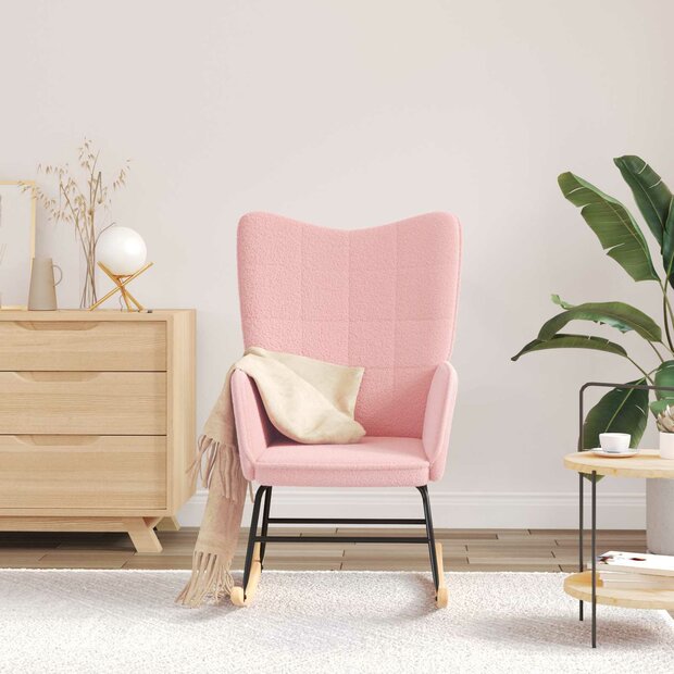 Schommelstoel Roze Sherpa Stof 1