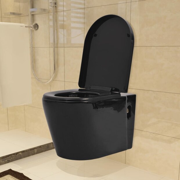 Hangend toilet keramiek zwart 1