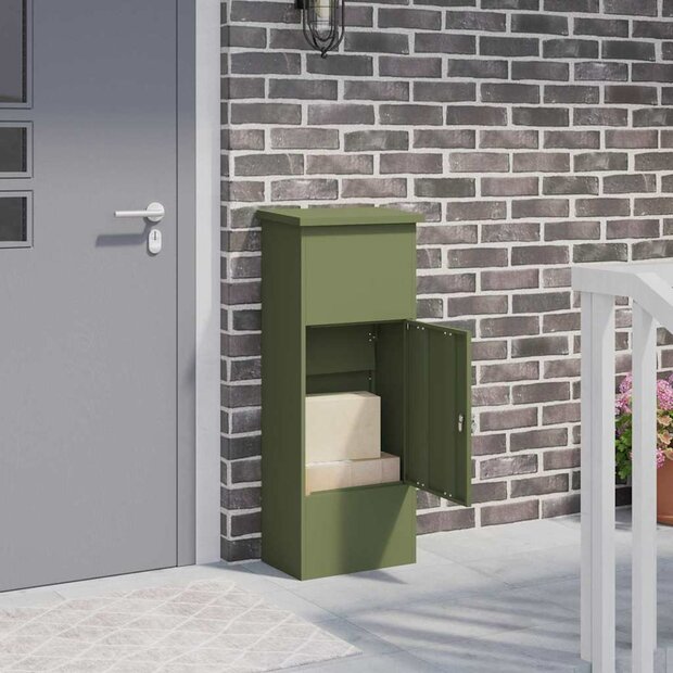 Pakketbrievenbus Olijfgroen 44,5 x 29 x 110,5 cm Staal 1