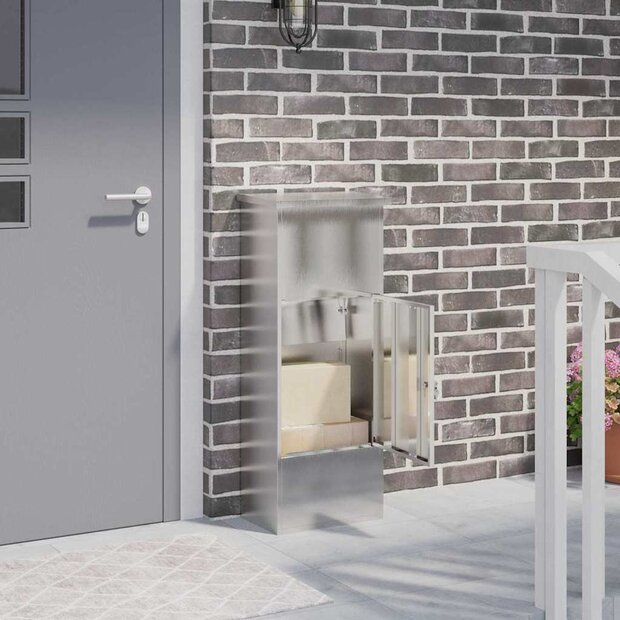 Pakketbrievenbus Zilver 44,5 x 29 x 110,5 cm Roestvrij staal 1