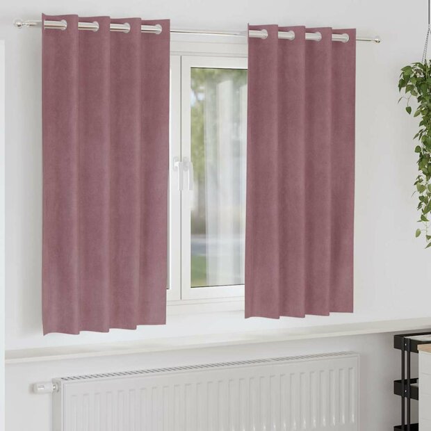 Verduisterende gordijnen 2 pcs Donkerroze 140 x 175 cm Fluweel 1