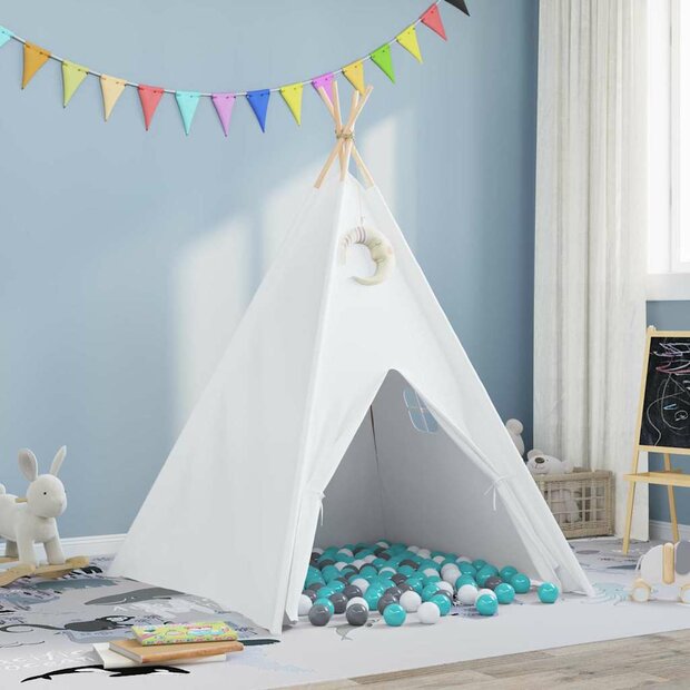 Tipi Tent Wit 120 x 120 x 150 cm Stof en Plastic 1