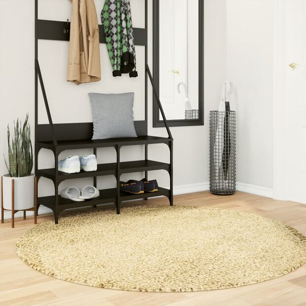 Vloerkleed PAMPLONA shaggy hoogpolig modern &Oslash; 160 cm goudkleur 1